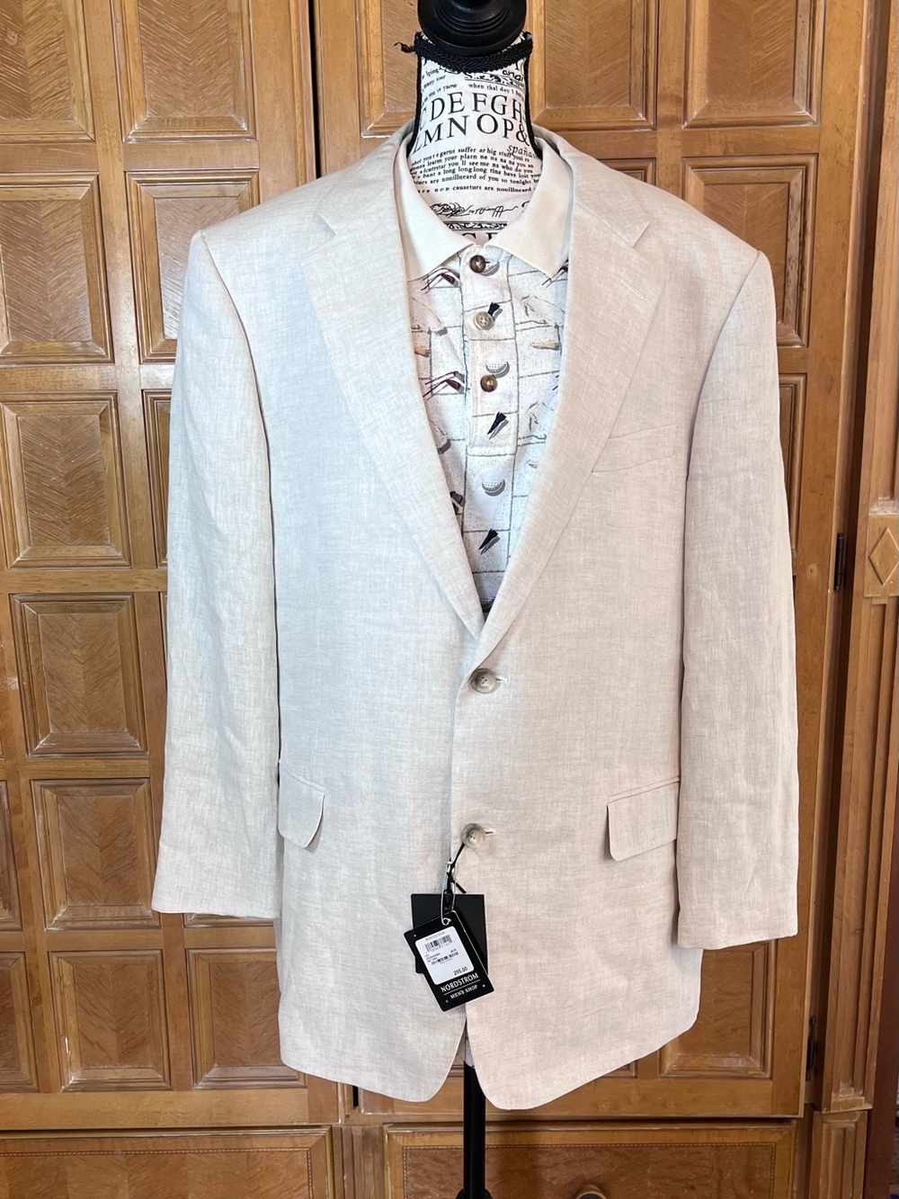 Men's Light Beige Linen Sport Coat